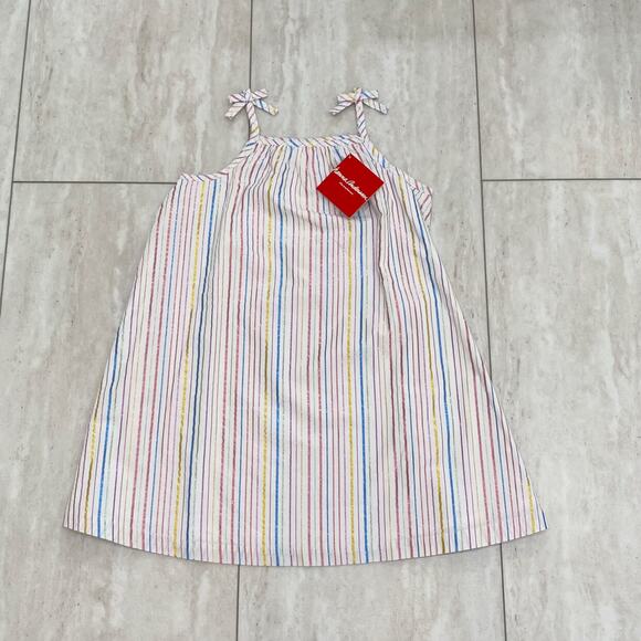 Hanna Andersson Metallic Rainbow Stripe Dress New 5 - Picture 2 of 6